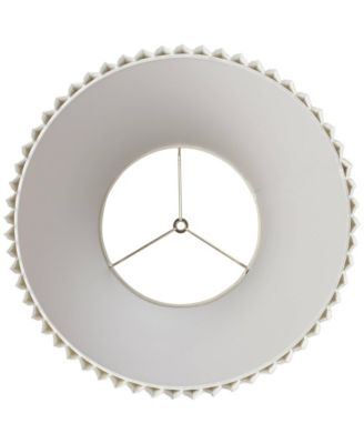 Set of 2 Pleated Empire Lamp Shades Ivory Large 10" Top x 17" Bottom x 14.75" High Spider with Harp and Finial Fitting