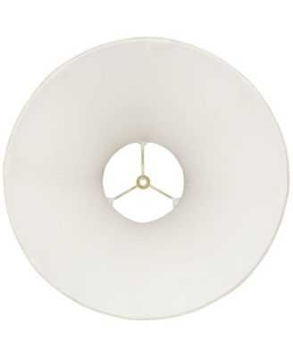 Collection Set of 2 Lamp Shades Ivory French Drape Large 6" Top x 17" Bottom x 12" High Spider Harp and Finial Fitting