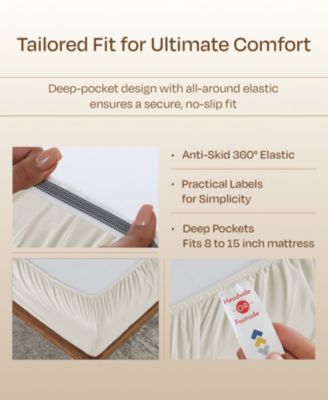 Luxury Bed Sheets Set - 800 Thread Count 100% Cotton Sheets, Deep Pocket, Soft, Cool & Breathable - Split King Size