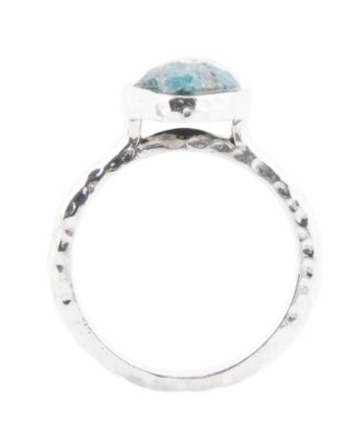 Luna Genuine Blue Apatite Sterling Silver Abstract Ring