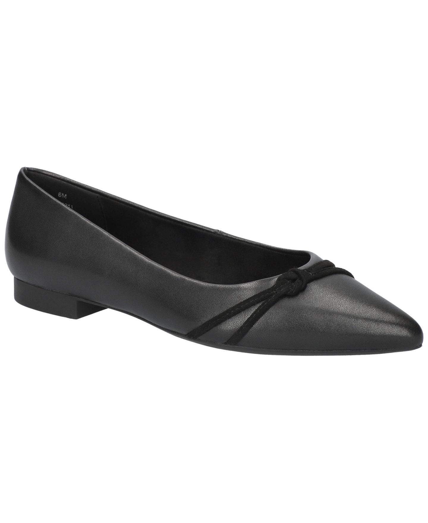 Женские балетки Bella Vita Rhea Pointed Toe Flats, цвет: Чёрный кожаный — фото 1