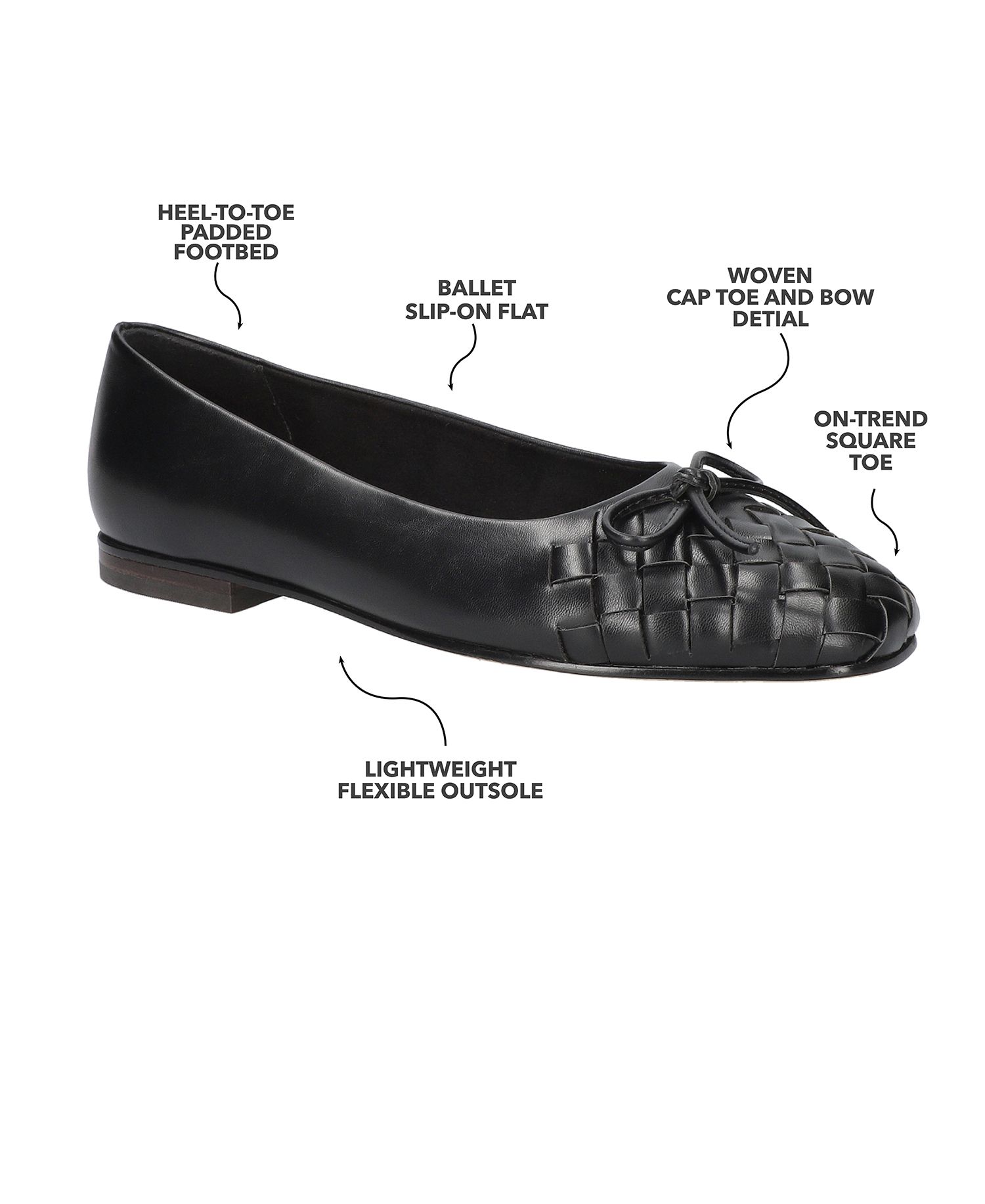 Women's Francie Square Toe Flats