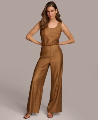 Donna Karan New York Donna Karan Women's Textured Metallic Wide Leg Pants