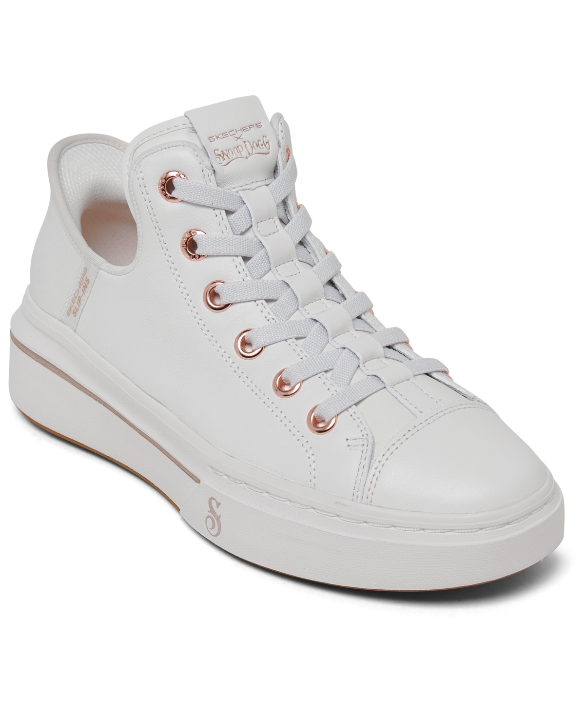 Women's Premium Leather Slip-Ins Snoop One - Og Casual Sneakers from Finish Line - White