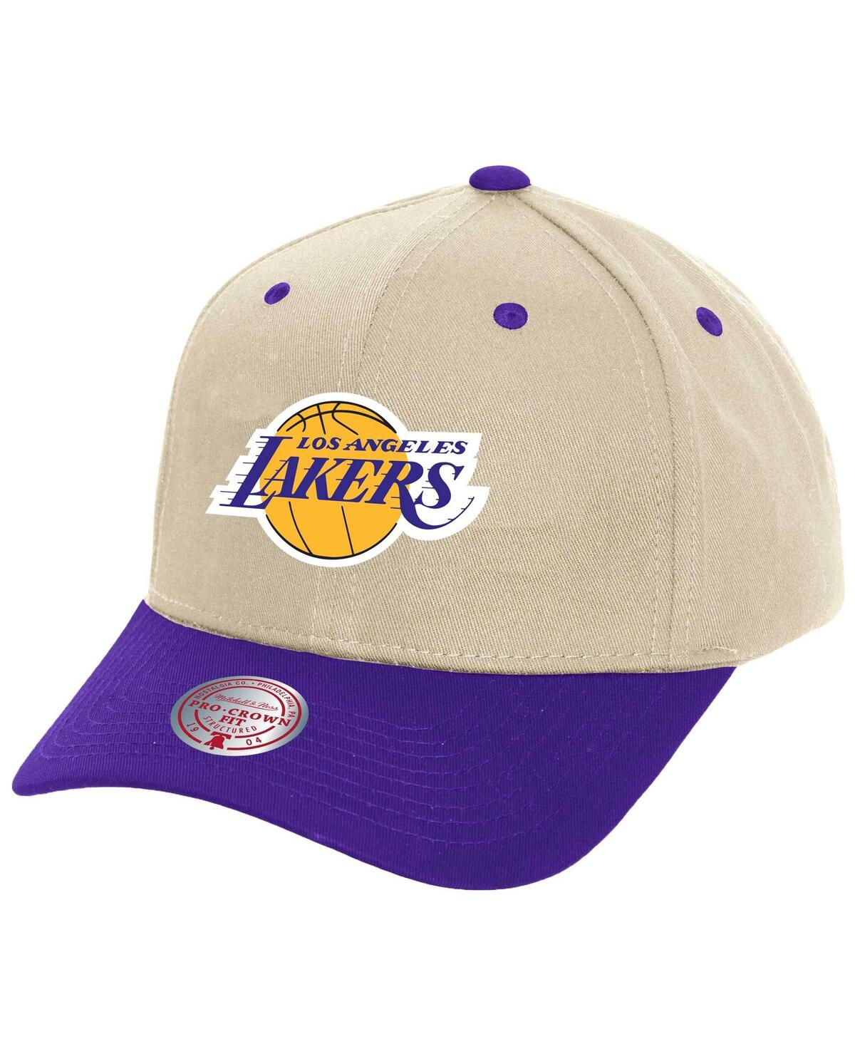 Mitchell & Ness Men's Cream Los Angeles Lakers Game On Two-tone Pro Crown Adjustable Hat In Cream