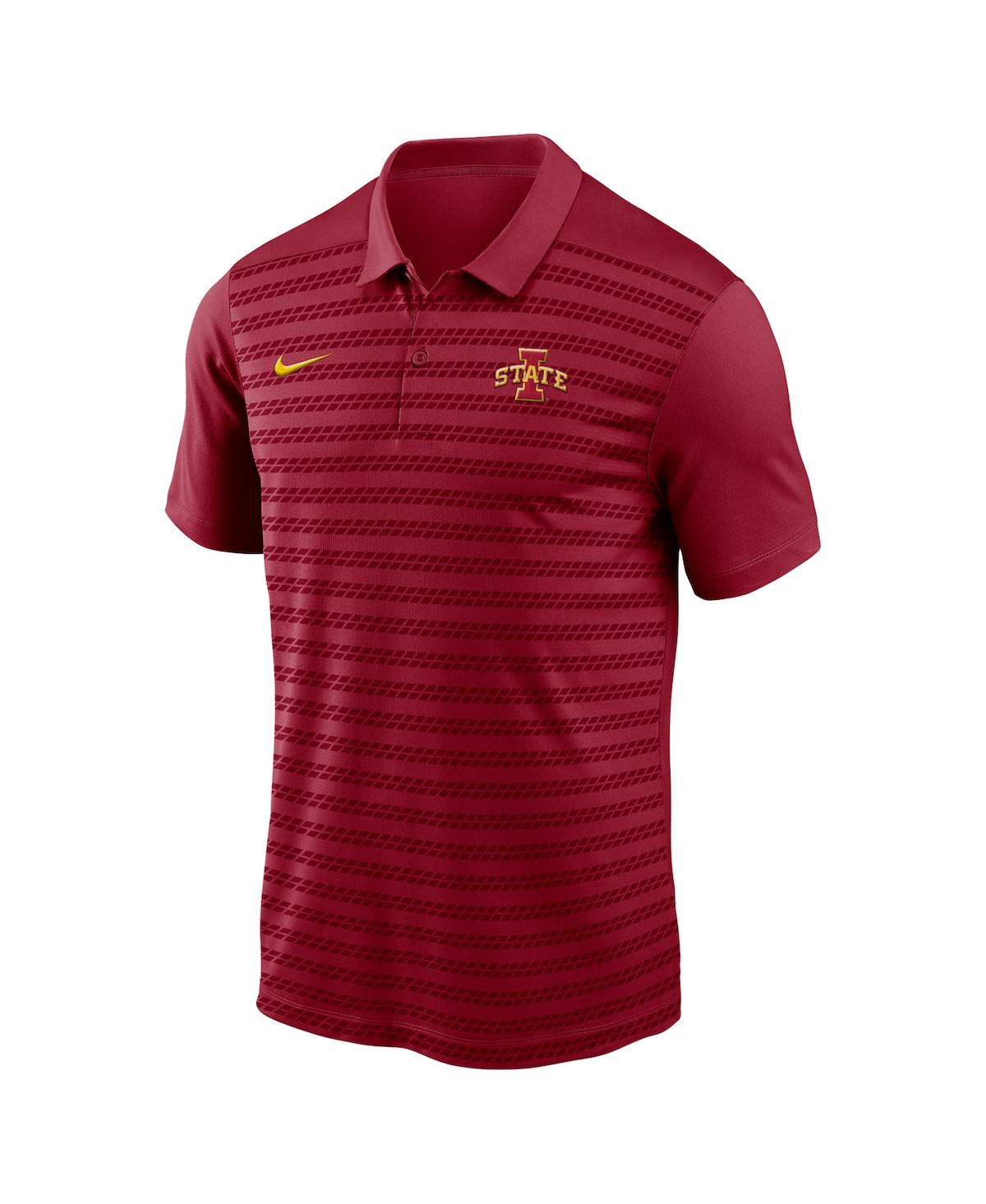 Nike Men's Cardinal Iowa State Cyclones 2024 Sideline Victory Coaches Performance Polo In Cardinal,gold
