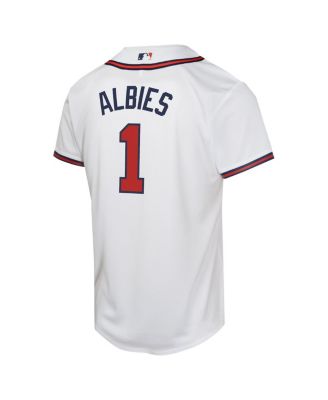 Big Boys and Girls Ozzie Albies White Atlanta Braves Home Game Player Jersey