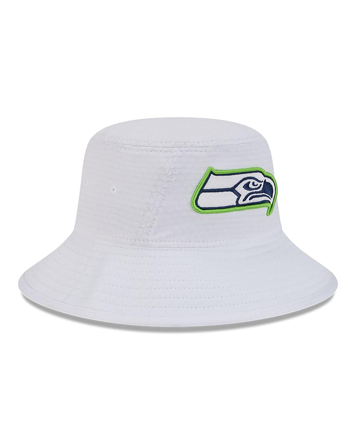 New Era Men's White Seattle Seahawks 2024 Nfl Training Camp Stretch Bucket Hat In White