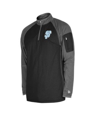 Men's Black San Francisco Giants Father's Day Raglan Quarter-Zip Top