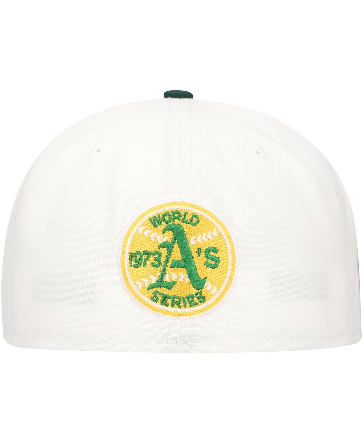 New Era Men'sGreen Oakland Athletics Major Sidepatch 59FIFTY Fitted Hat - White, Green