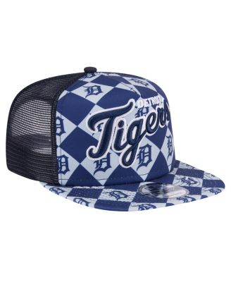 Men's Navy Detroit Tigers Seeing Diamonds A-Frame Trucker 9FIFTY Snapback Hat