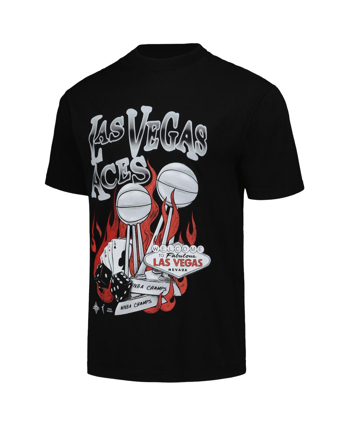 Playa Society Men's And Women's Black Las Vegas Aces Team T-shirt In Black