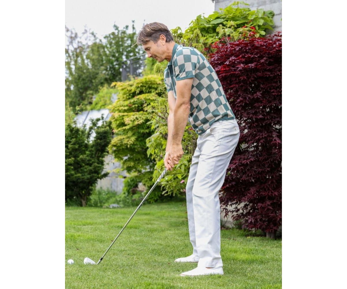 Bellemere Men's Checkered Tencel Polo Shirt