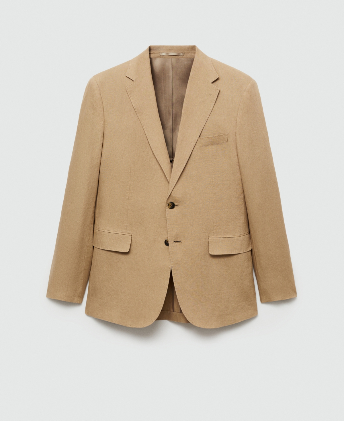 Mango Men's Linen Slim-fit Suit Blazer In Medium Brown