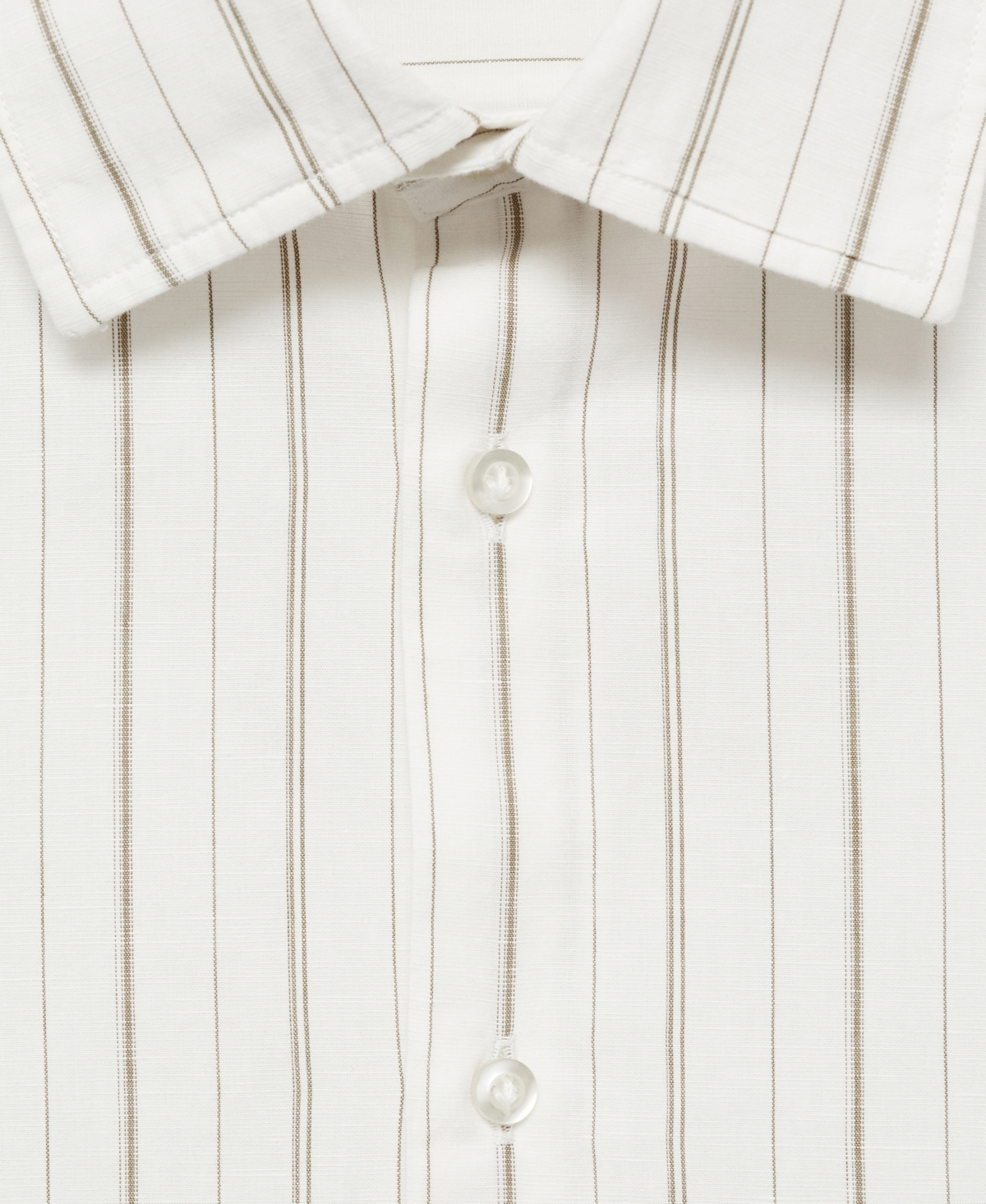 Mango Men's Regular-Fit Striped Cotton-Linen Shirt