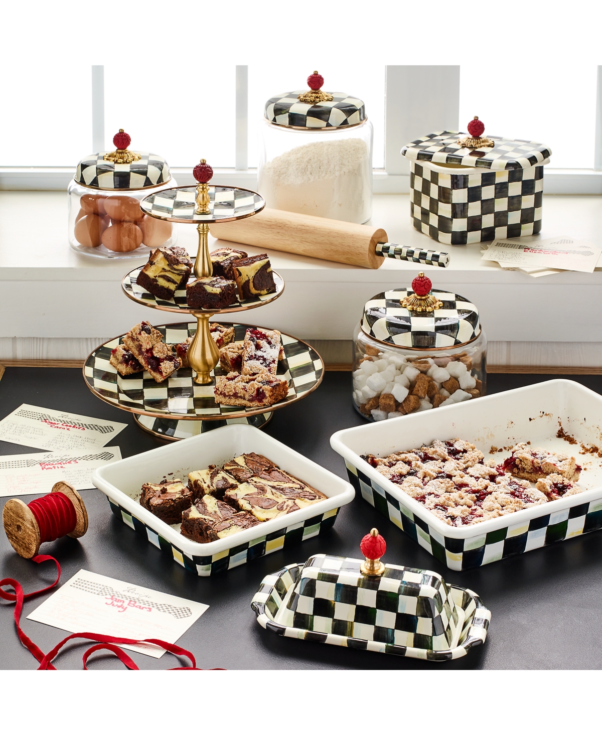 Mackenzie-childs Mackenzie Childs Courtly Check Enameled Steel Butter Box In No Color