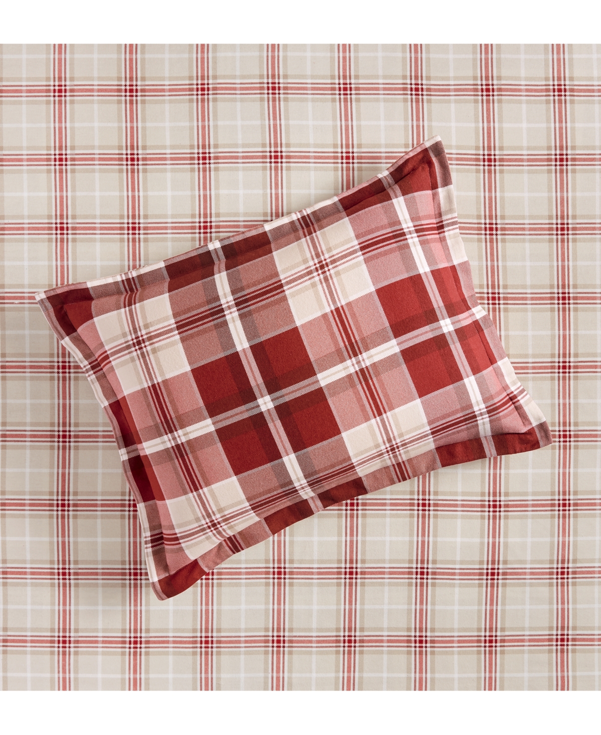 Charter Club Crimson Plaid Flannel Sham, Standard, Exclusively at Macy's