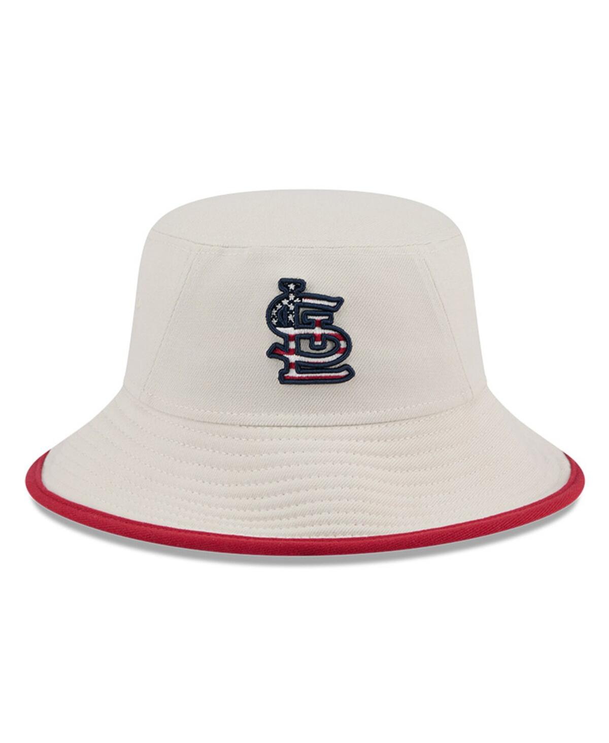 NEW ERA MEN'S KHAKI ST. LOUIS CARDINALS 2024 FOURTH OF JULY BUCKET HAT 