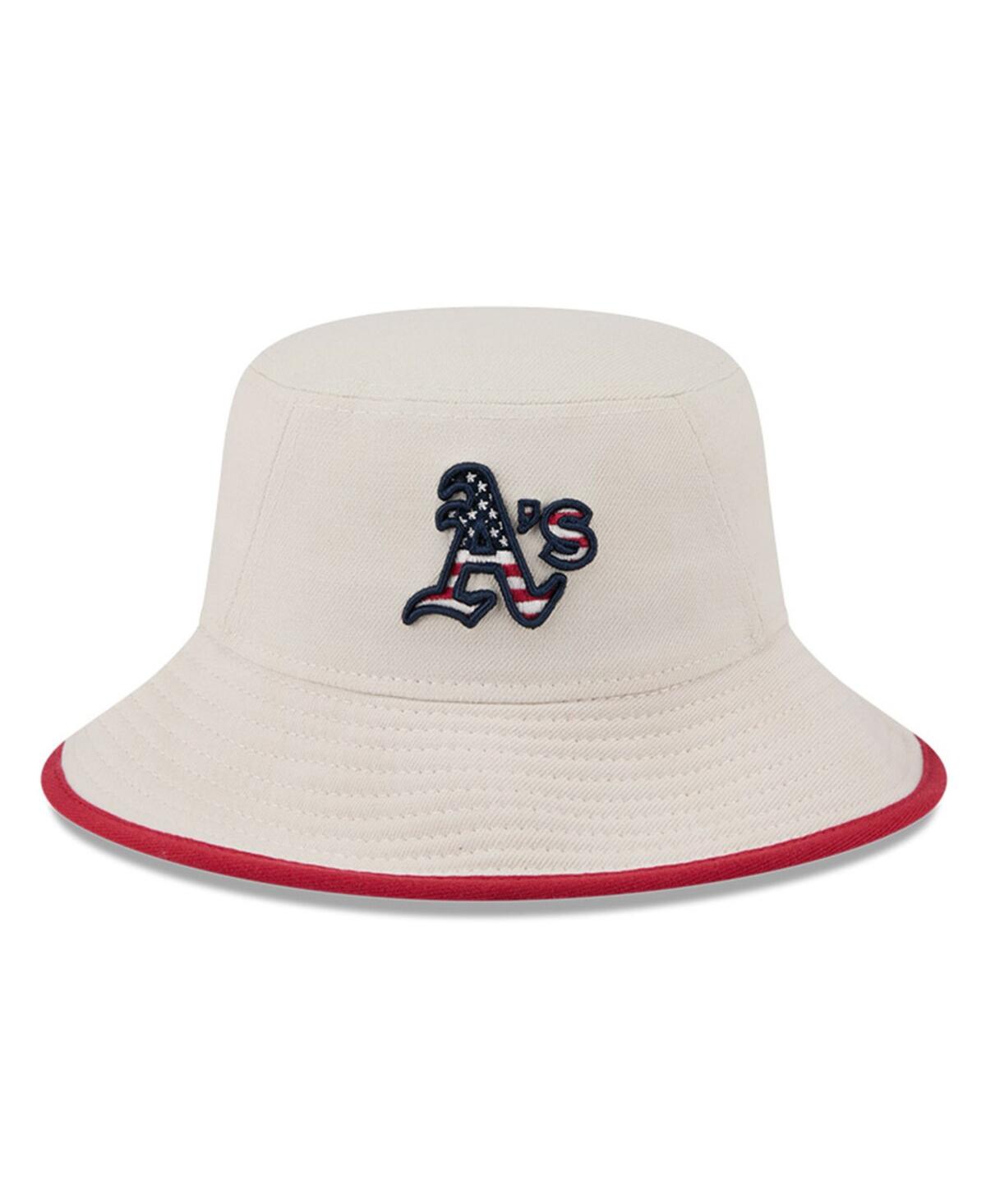 Shop New Era Men's Khaki Oakland Athletics 2024 Fourth Of July Bucket Hat