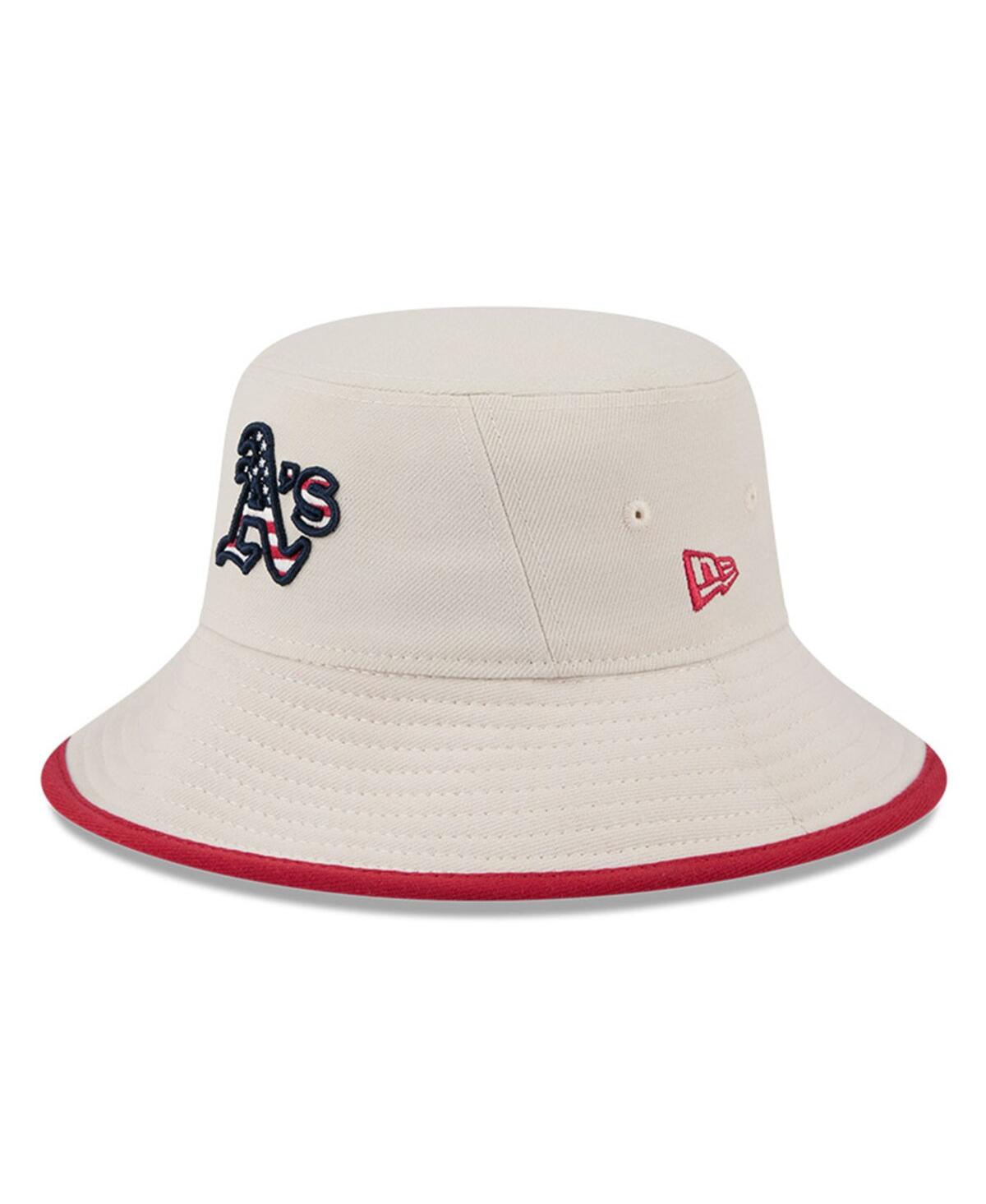 Shop New Era Men's Khaki Oakland Athletics 2024 Fourth Of July Bucket Hat