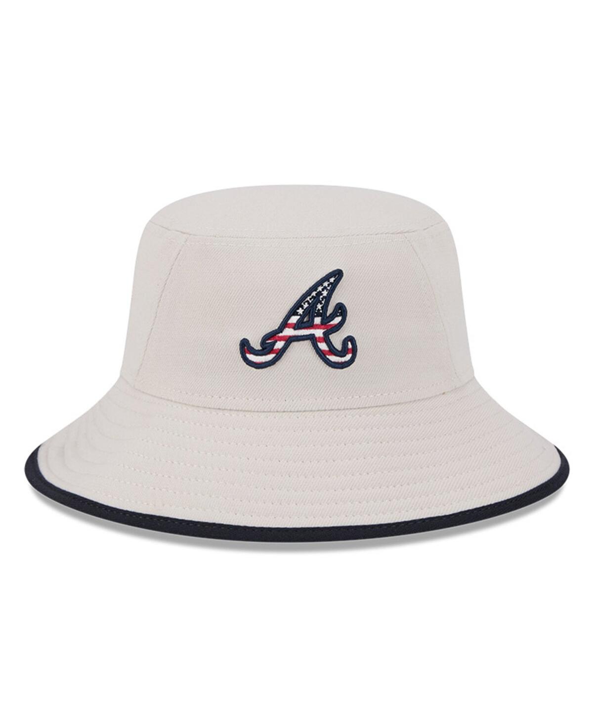 New Era Men's Khaki Atlanta Braves 2024 Fourth Of July Bucket Hat In Khaki
