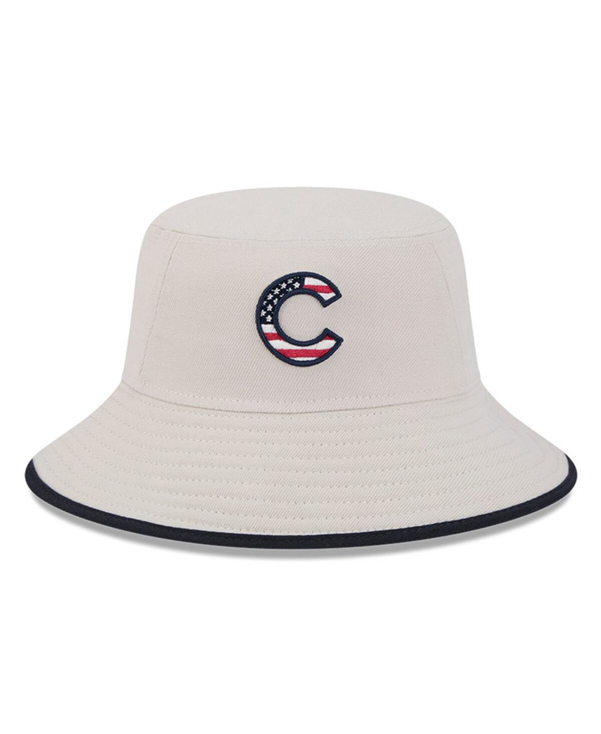 New Era Men's Khaki Chicago Cubs 2024 Fourth Of July Bucket Hat In Khaki
