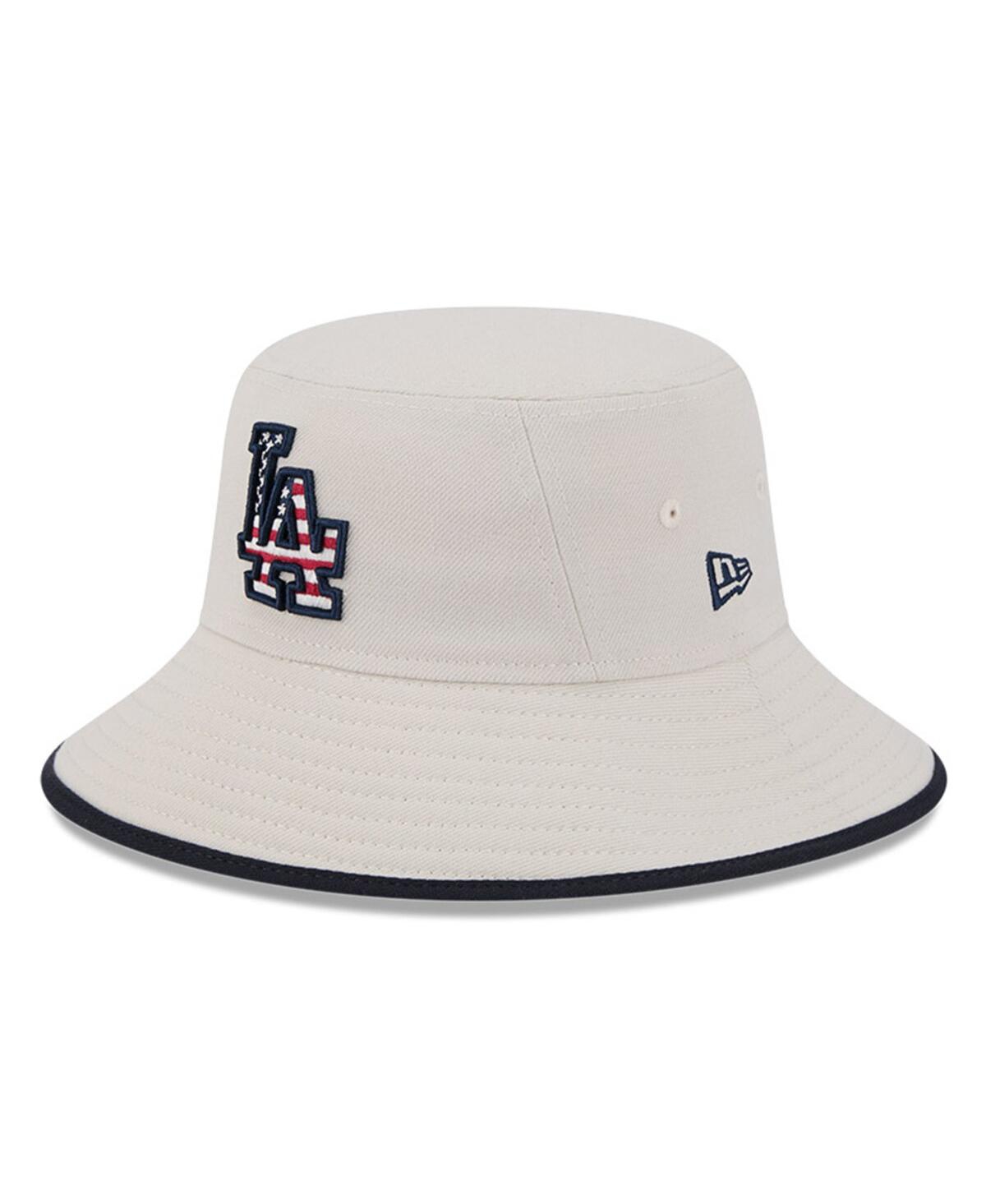 NEW ERA MEN'S KHAKI LOS ANGELES DODGERS 2024 FOURTH OF JULY BUCKET HAT 