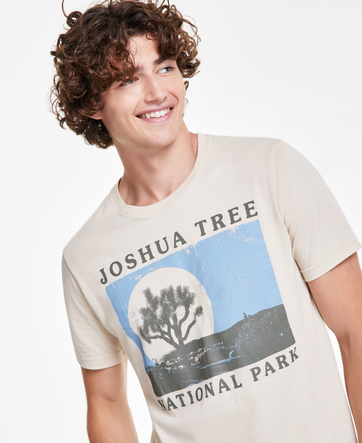 Sun + Stone Men's Short Sleeve Crewneck Joshua Tree Graphic T-Shirt, Created for Macy's