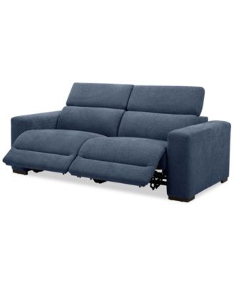 Nevio 2-Pc. Fabric Power Headrest Sectional with 2 Power Motion Chairs