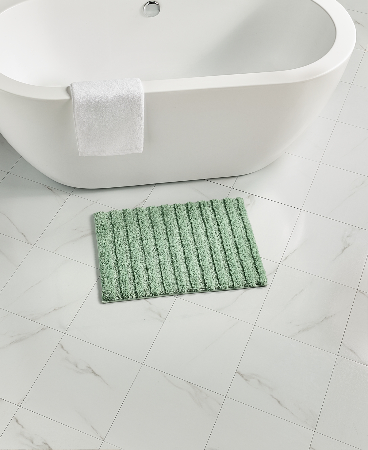 Charter Club Signature Bath Rug, 17" X 24", Exclusively At Macy's In Moss