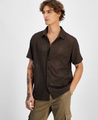 Maglietta Uomo Guess A Girocollo | Manica Corta A Righe Con Patch Ricamato | Casual Chic - 4
