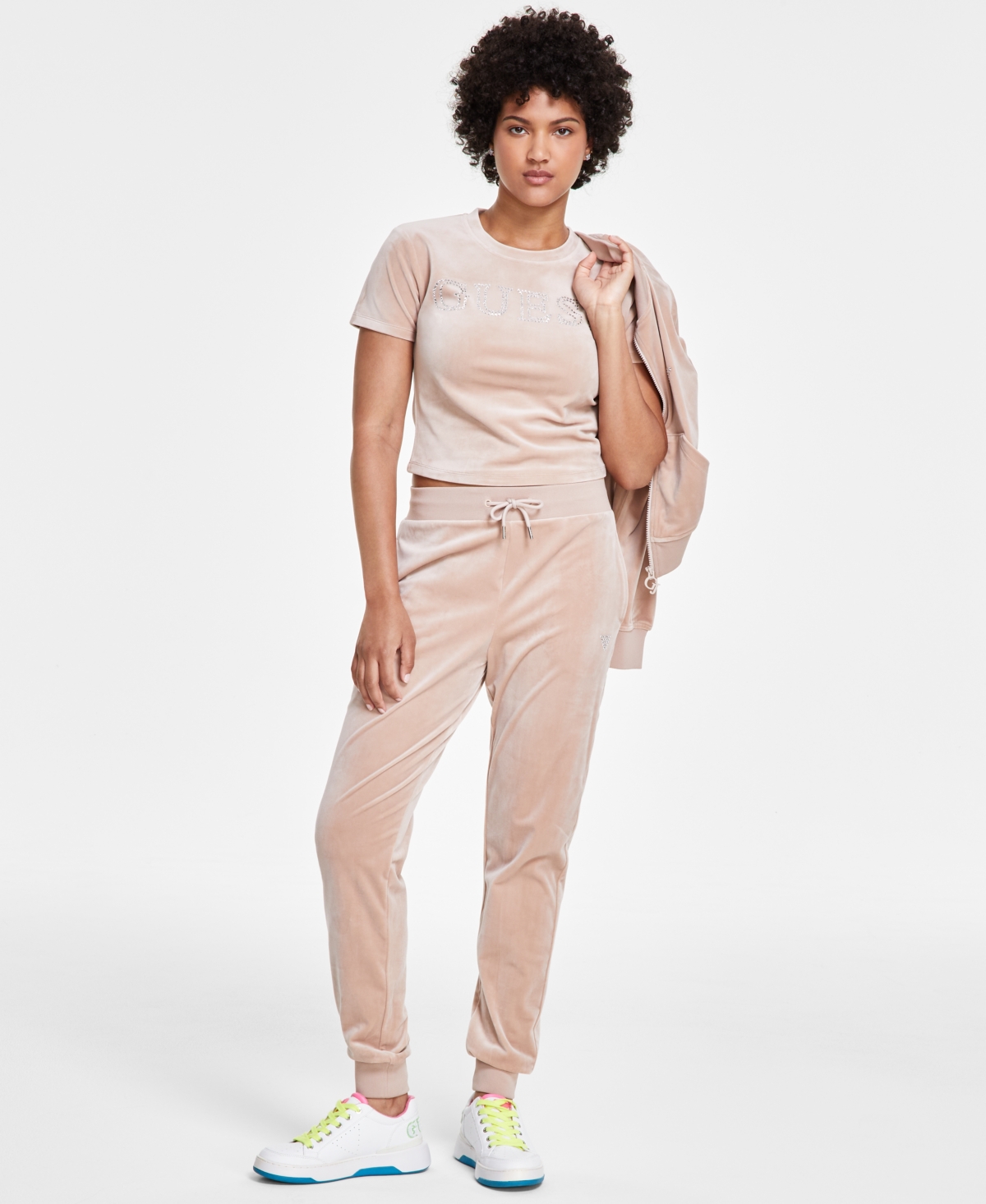 Guess Women's Couture High-Rise Pull-On Jogger Pants