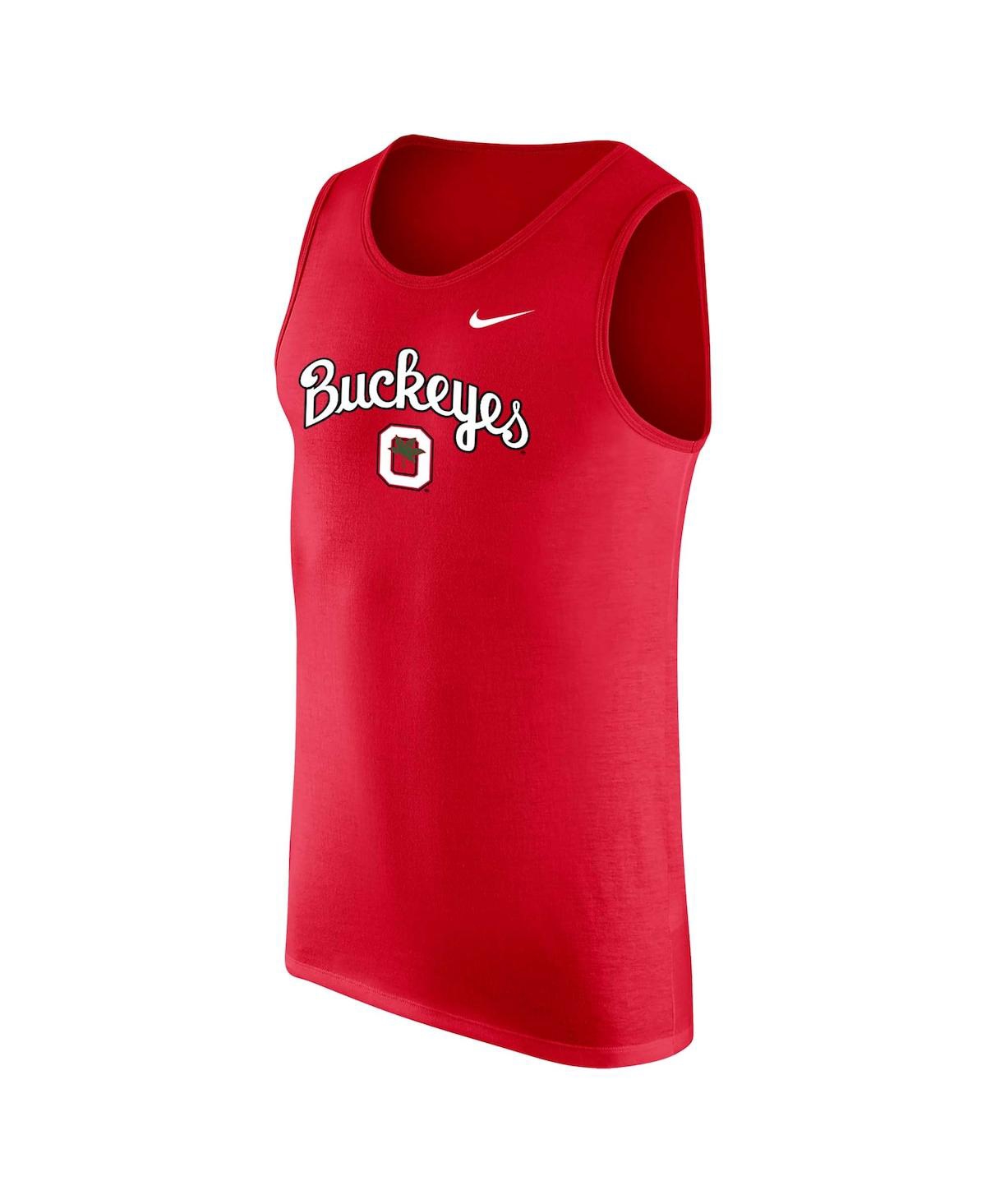 Nike Men'sOhio State Buckeyes Vintage-Like Logo Performance Tank Top - Scarlet