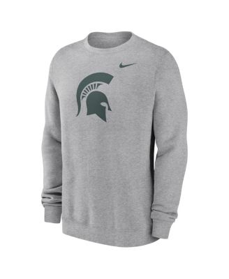Men's Heather Gray Michigan State Spartans Primetime Evergreen Fleece Pullover Sweatshirt