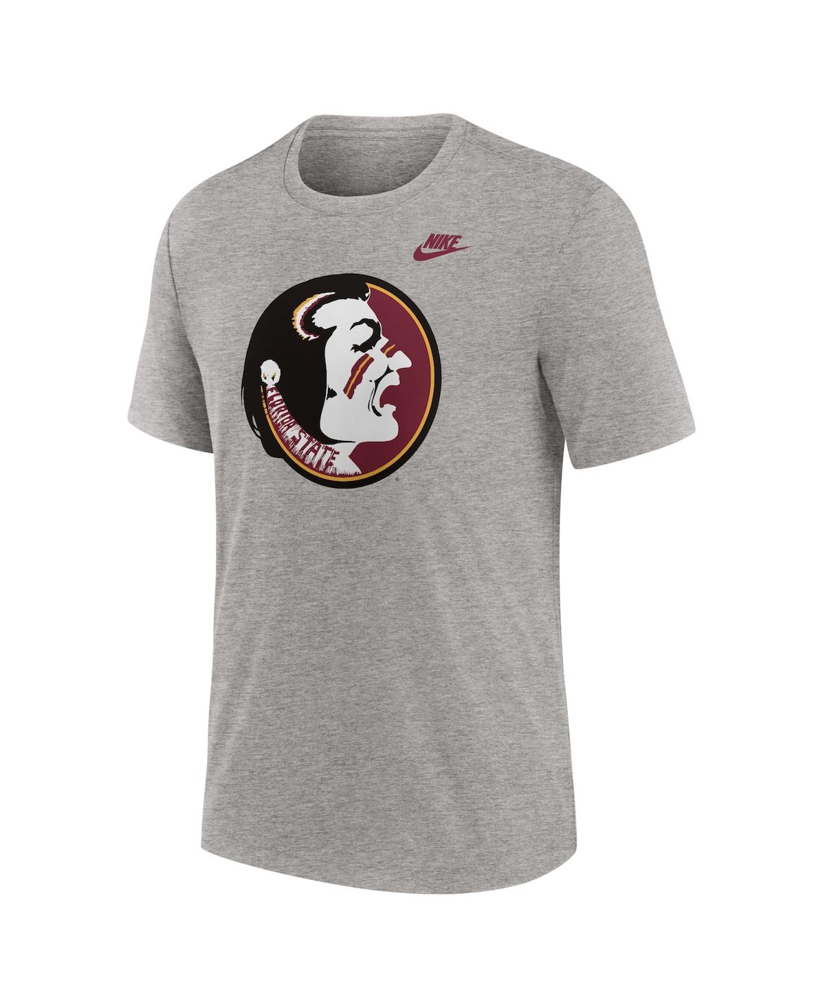 Nike Men's Heather Gray Florida State Seminoles Blitz Evergreen Legacy Primary Tri-blend T-shirt In Heather Gray