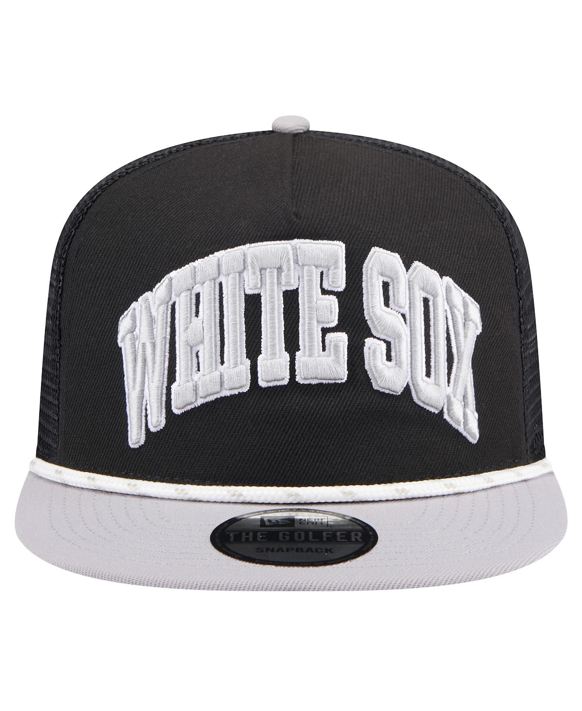 NEW ERA MEN'S BLACK CHICAGO WHITE SOX THROWBACK MESHBACK GOLFER HAT 