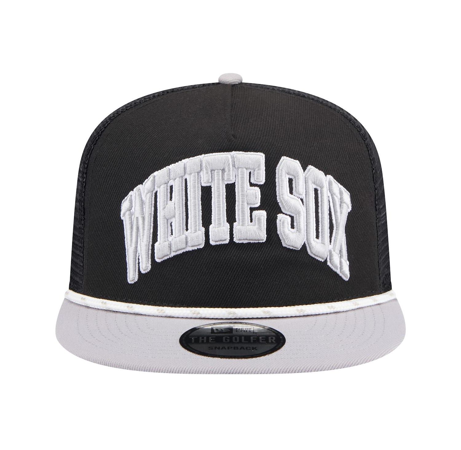 Men's Black Chicago White Sox Throwback Meshback Golfer Hat