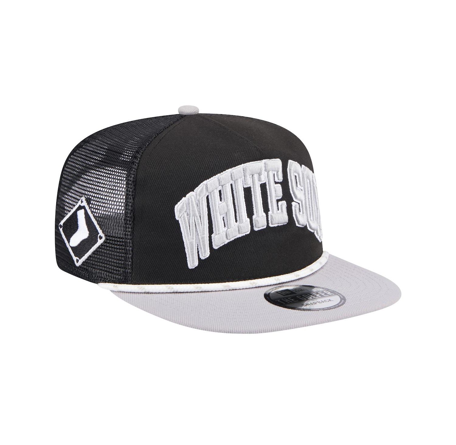Men's Black Chicago White Sox Throwback Meshback Golfer Hat
