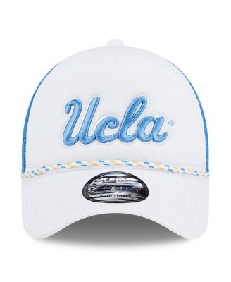 Men's White/Blue UCLA Bruins Court Sport Foam A-Frame 9FORTY Adjustable Trucker Hat