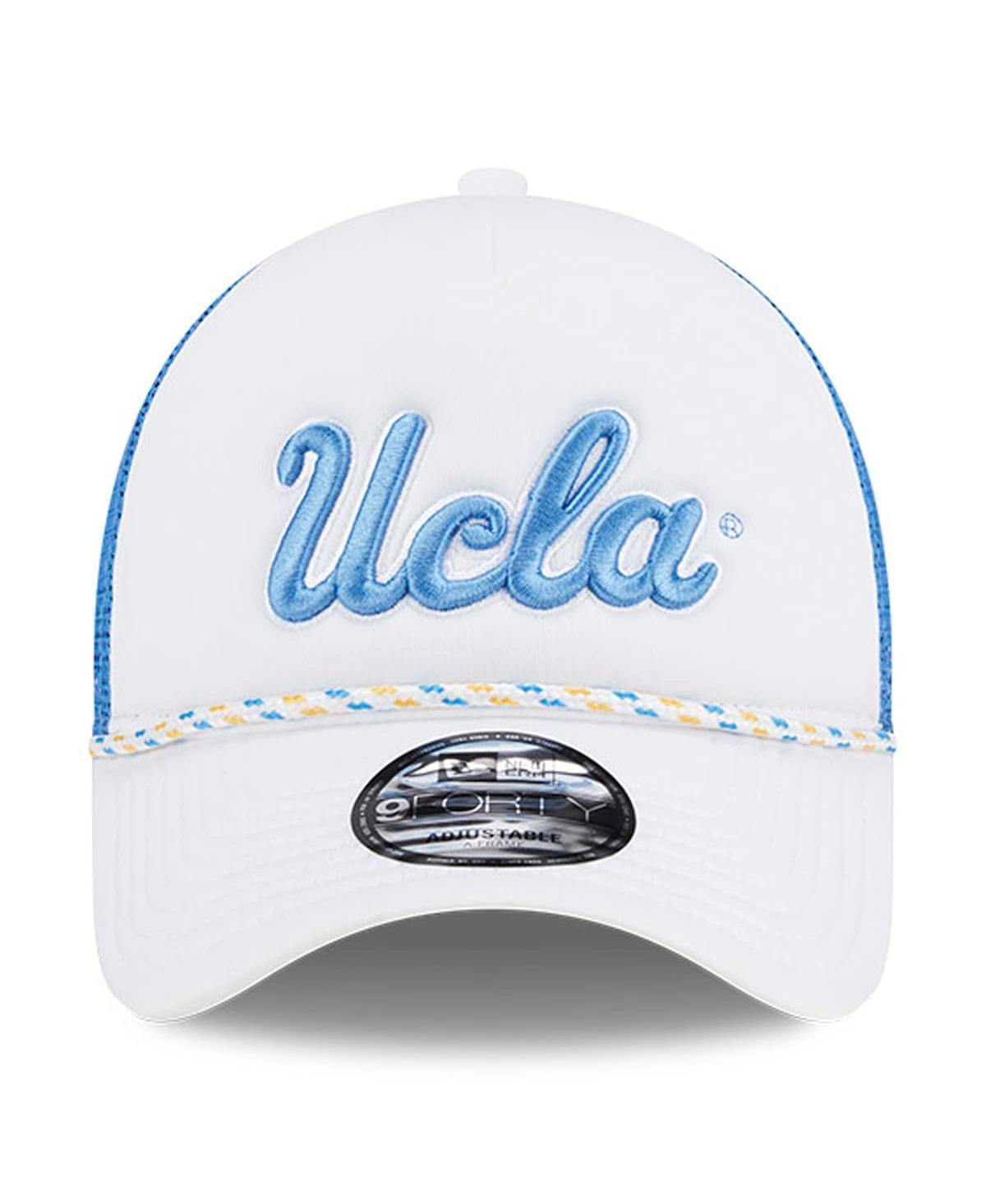 New Era Men's White/blue Ucla Bruins Court Sport Foam A-frame 9forty Adjustable Trucker Hat In White,blue
