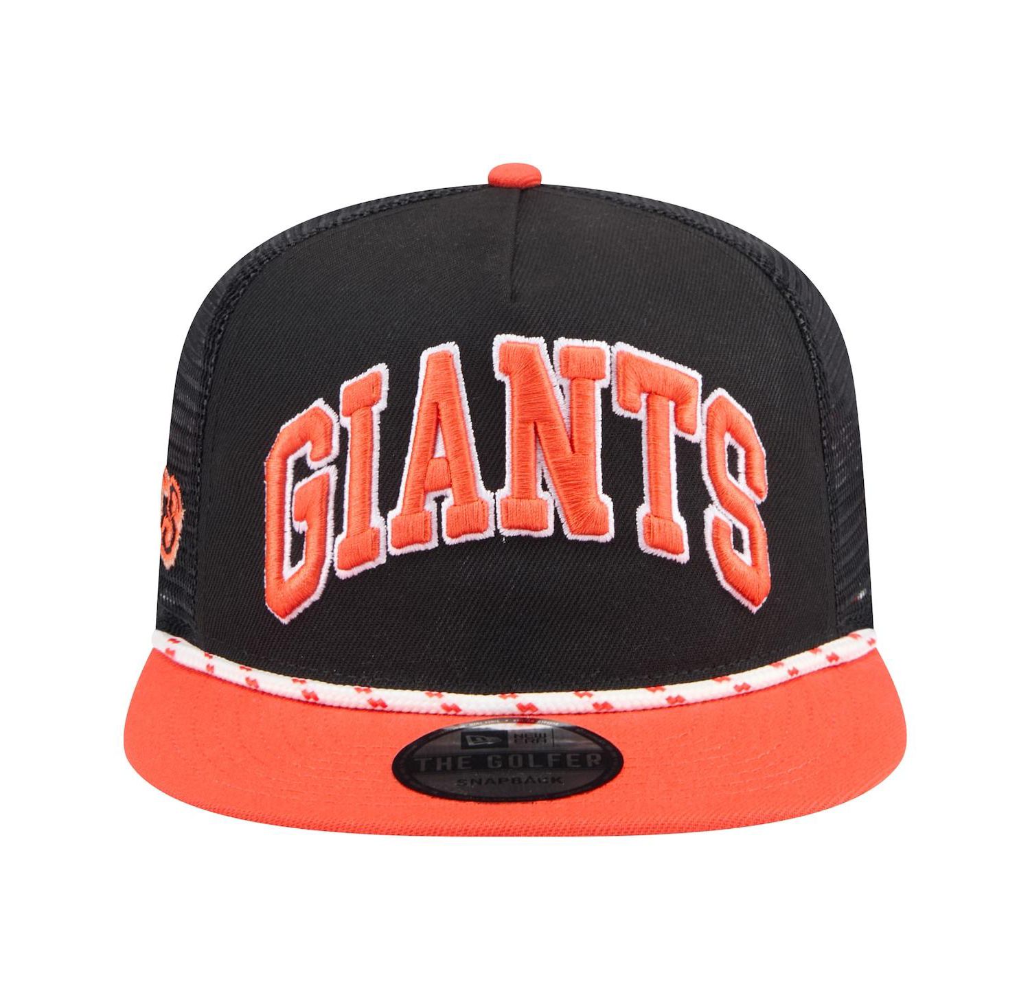 Men's Black San Francisco Giants Throwback Meshback Golfer Hat