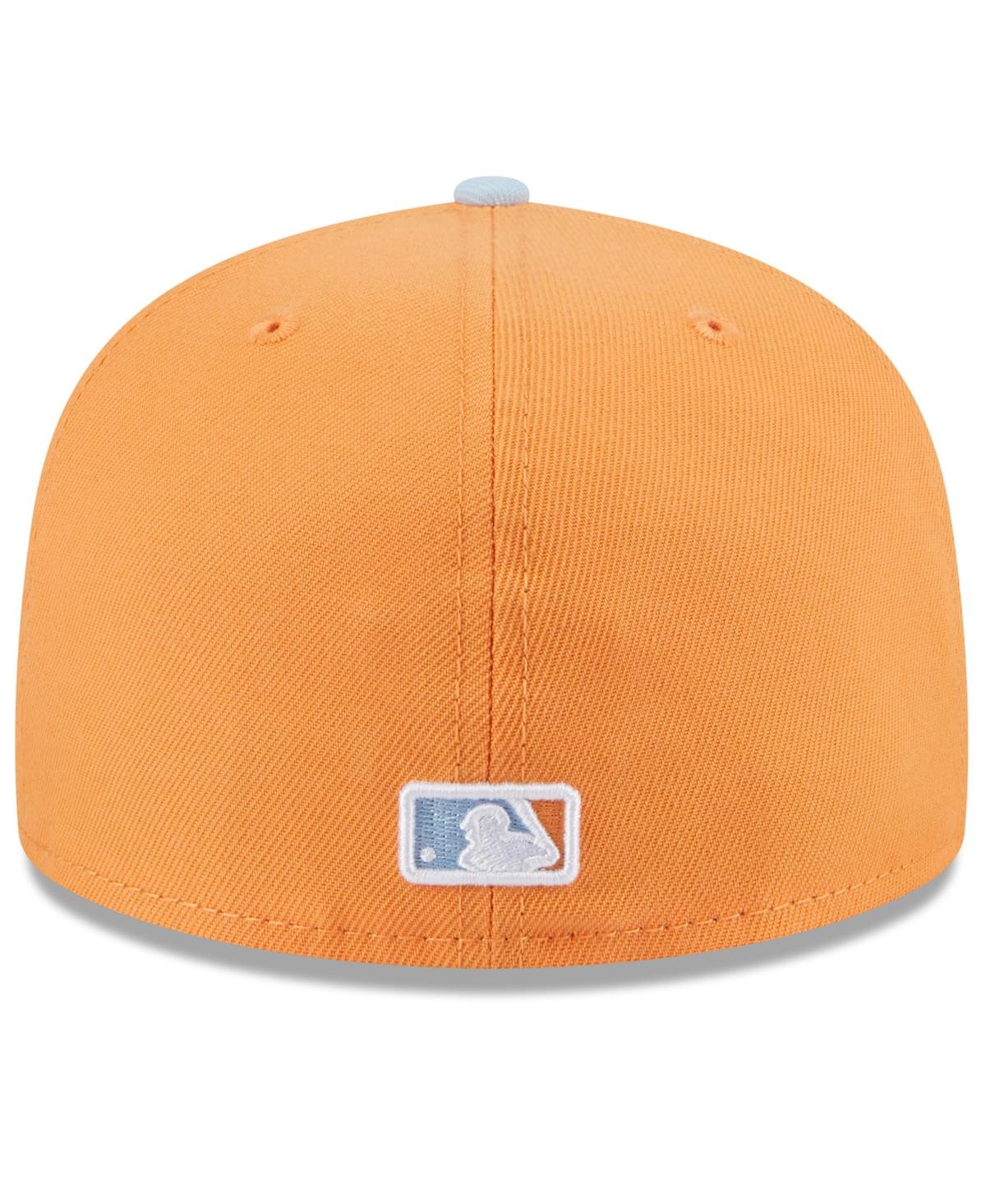 New Era Men's Orange/light Blue Los Angeles Dodgers Spring Color Basic Two-tone 59fifty Fitted Hat In Orange,light Blue