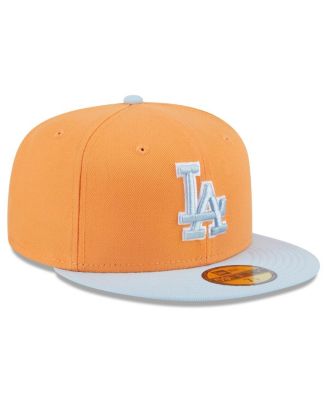 Men's Orange/Light Blue Los Angeles Dodgers Spring Color Basic Two-Tone 59FIFTY Fitted Hat