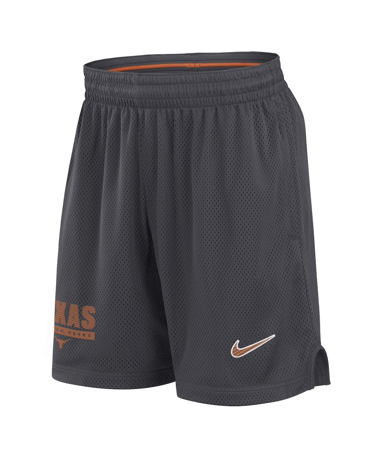 Nike Men'sTexas Longhorns 2024 Sideline Mesh Shorts - Anthracite, Burnt Orange