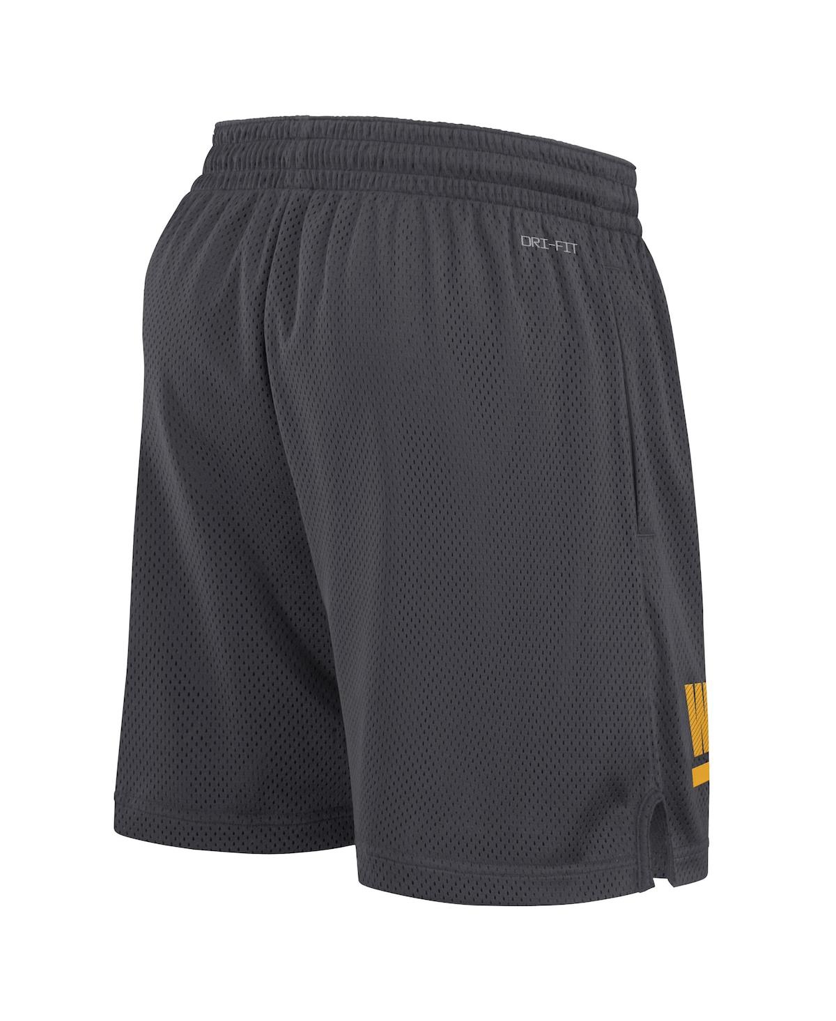 Nike Men's Anthracite West Virginia Mountaineers 2024 Sideline Mesh Shorts In Anthracite,gold