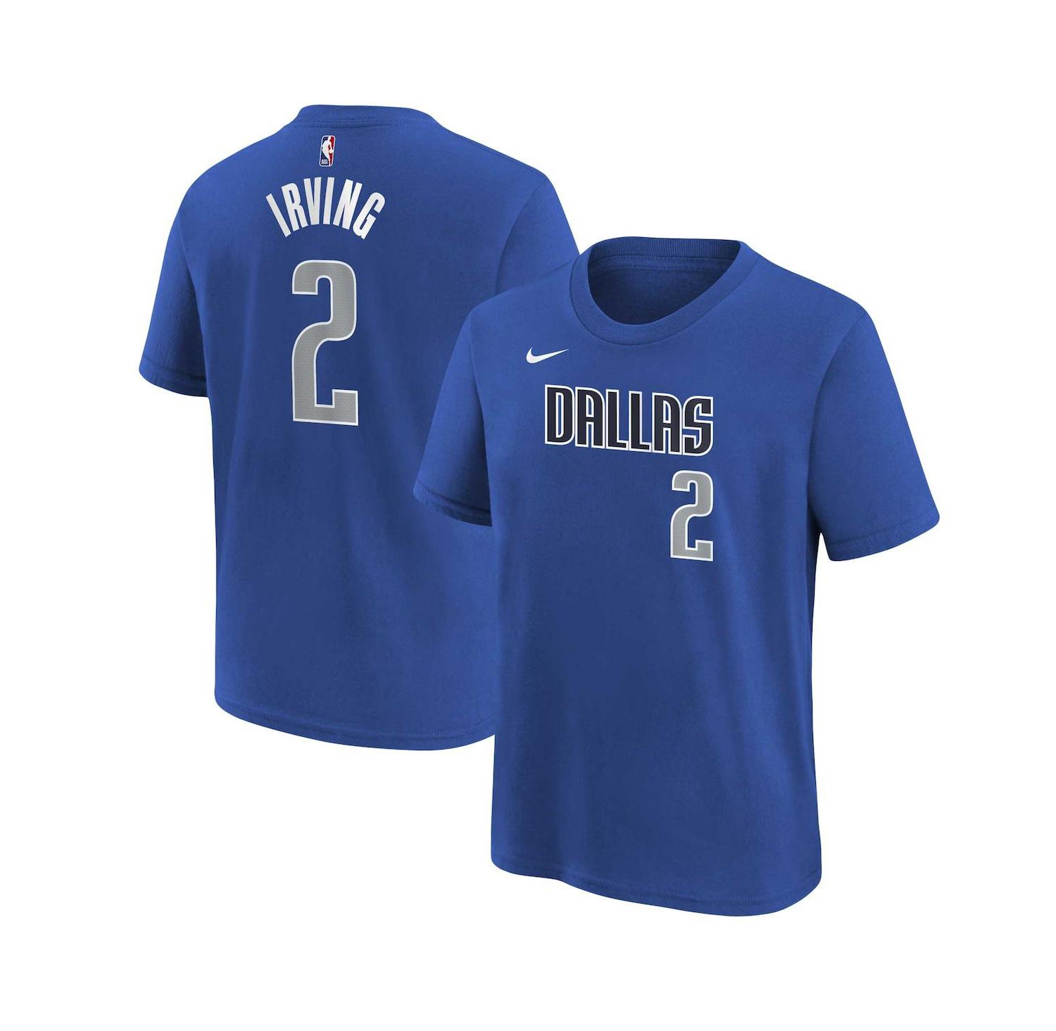 Big Boys and Girls Kyrie Irving Blue Dallas Mavericks Icon Name & Number T-Shirt