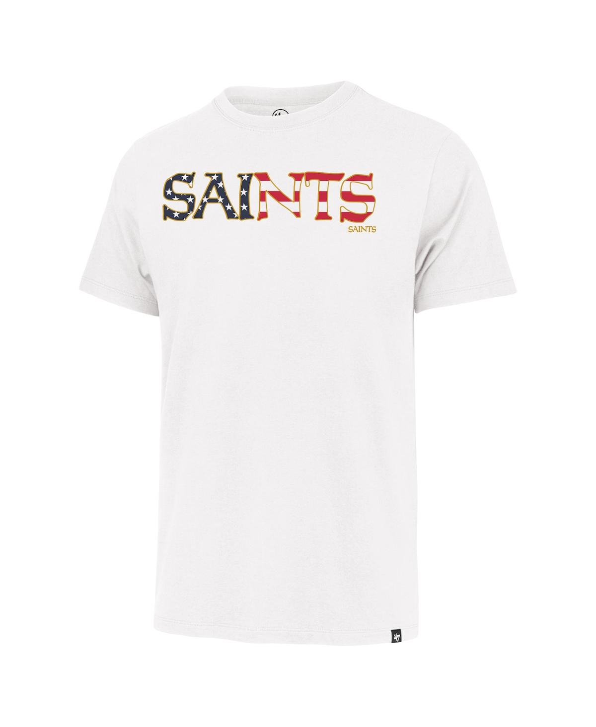 47 Brand Men's White New Orleans Saints Flag Script Franklin T-shirt In White