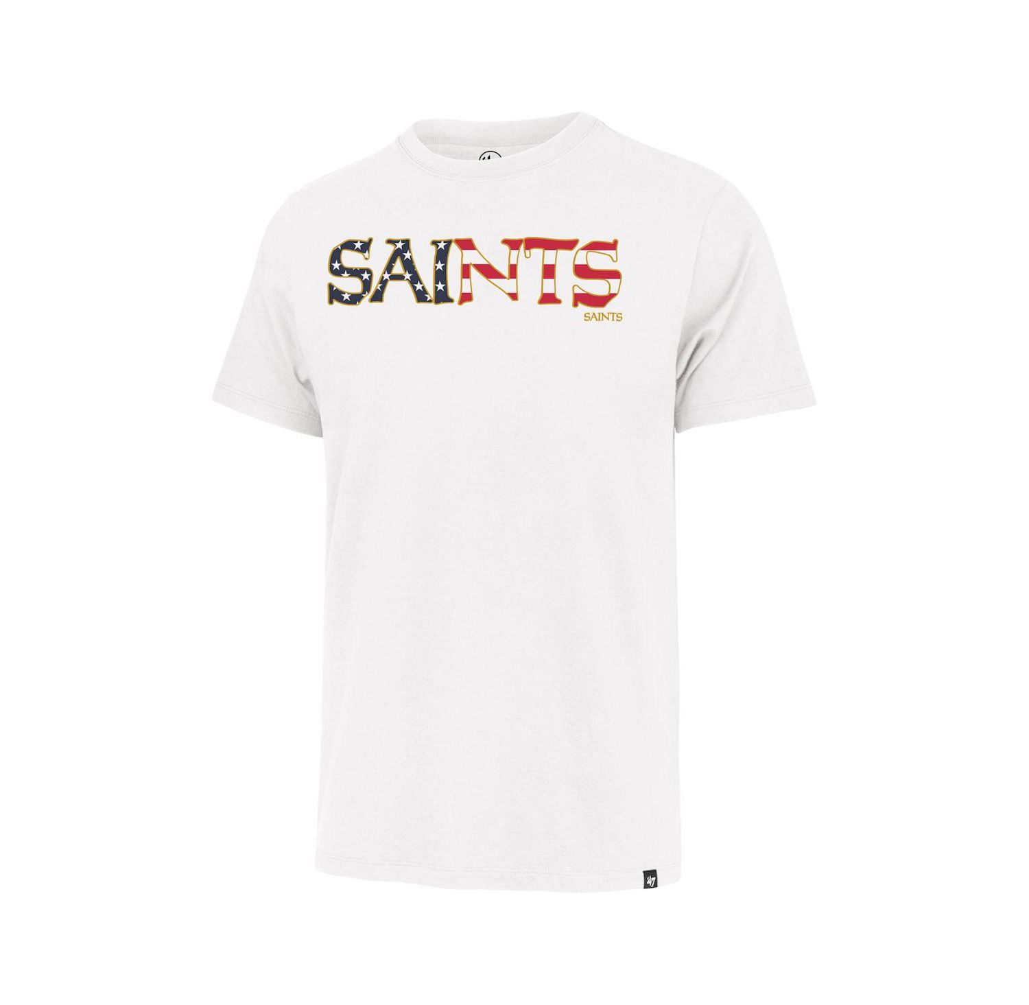 Men's White New Orleans Saints Flag Script Franklin T-Shirt