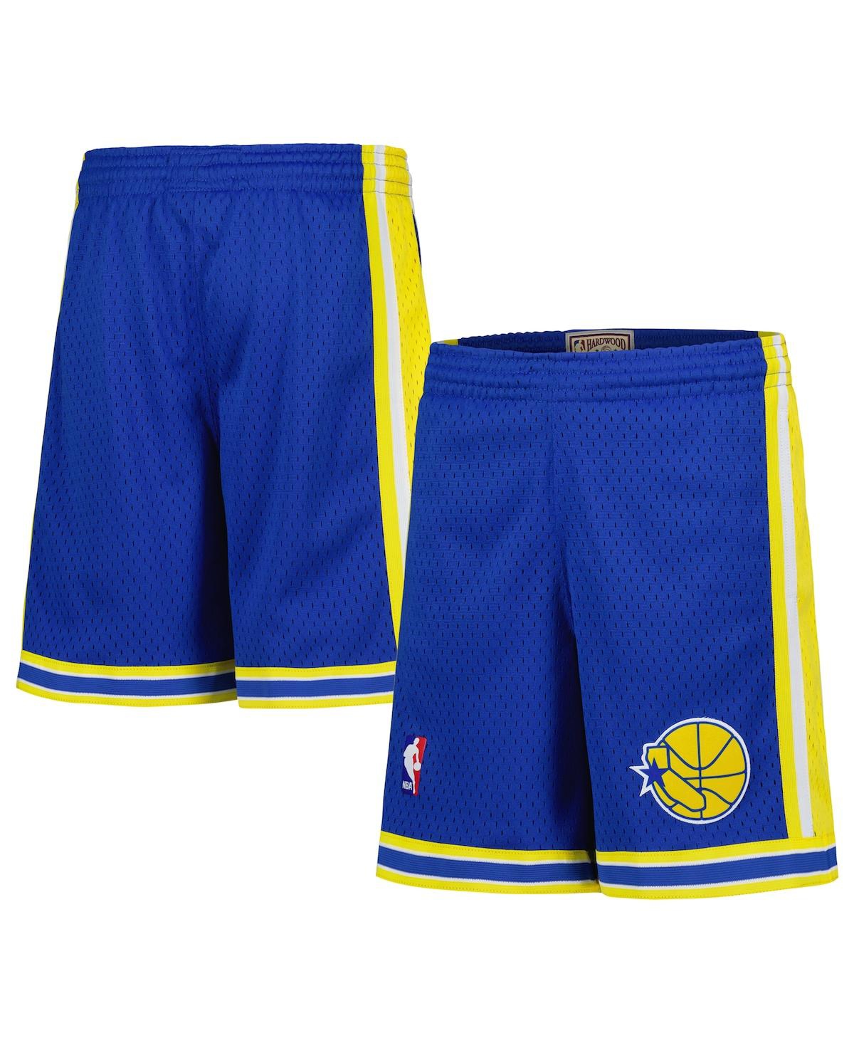 Mitchell & Ness Men's Big Boys And Girls Royal Golden State Warriors Hardwood Classics Swingman Shorts In Royal
