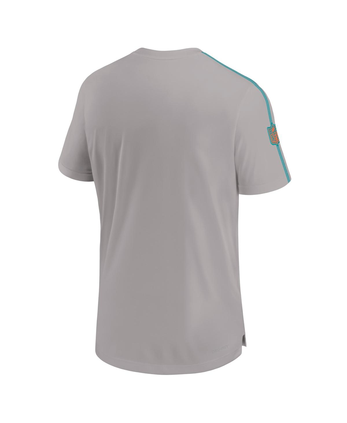 Nike Men's Gray Miami Dolphins Sideline Coach Uv Performance Long Sleeve T-shirt In Gray
